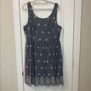SO Charcoal Dress with Ivory Floral Accents